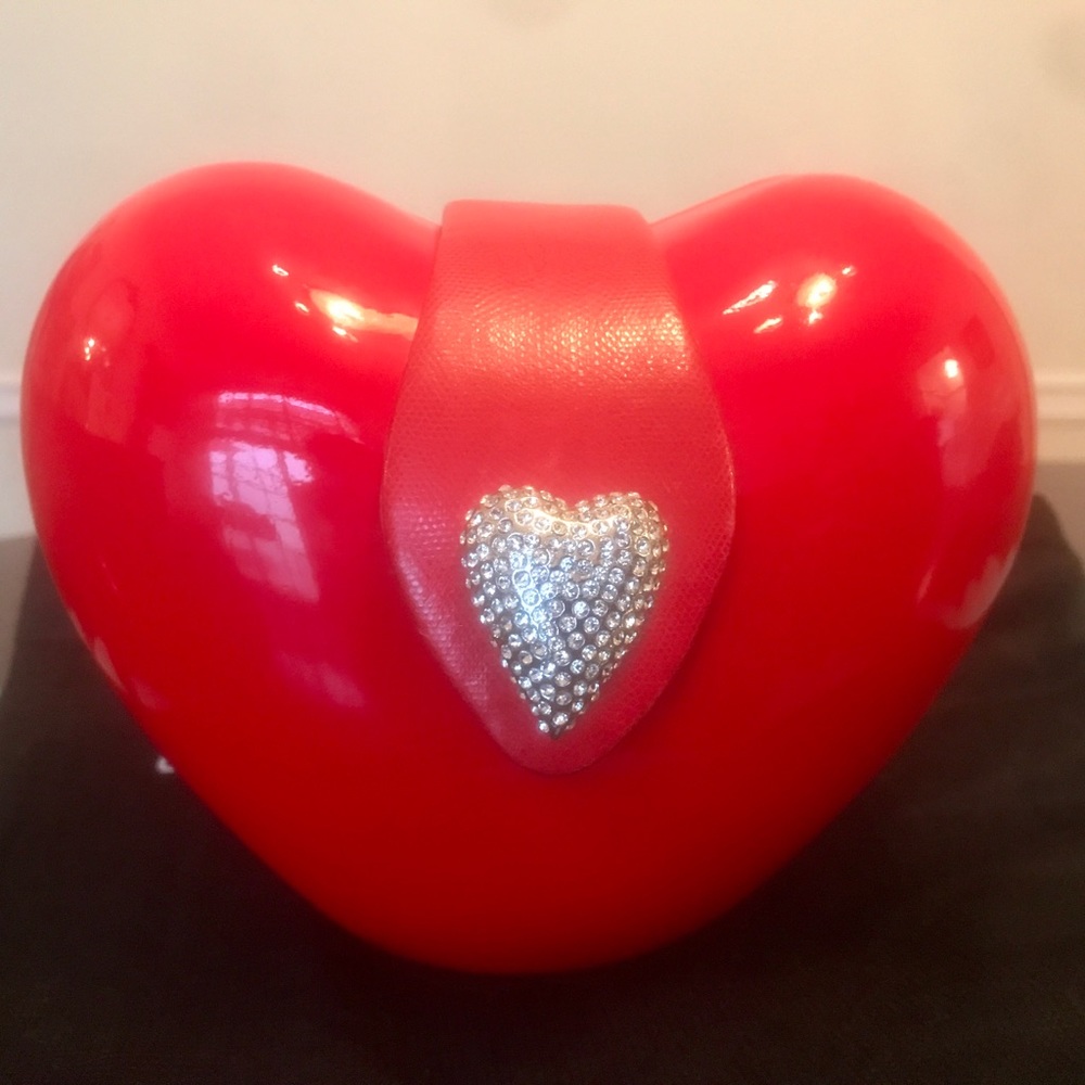 Red Heart Shape with Swarovski Crystals